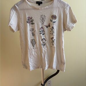 Art Gallery Cream Floral Short Sleeve Tee